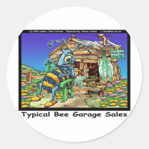 Typische Bijengarage Verkoop Grappige Cadeaus & T- Ronde Sticker