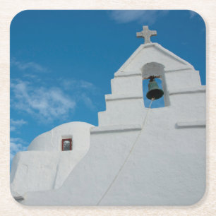 Typische gevlekte kerk vierkante kartonnen onderzetter