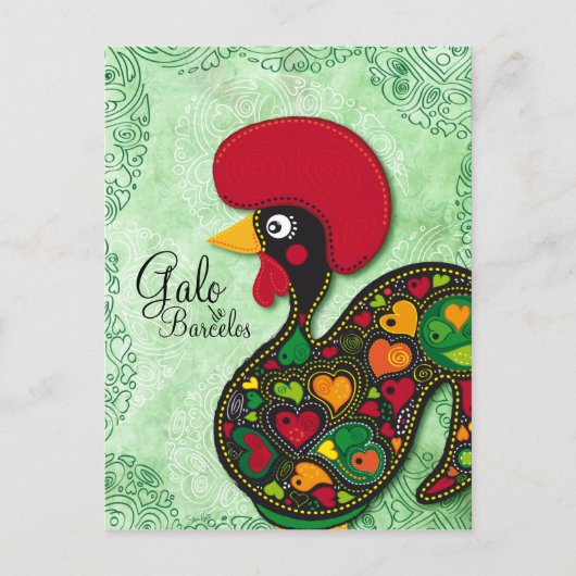 Typische rooster van Barcelona - Galo de Barcelos Briefkaart (Voorkant)