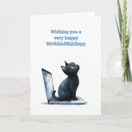Typo Kitty Birthday Kaart