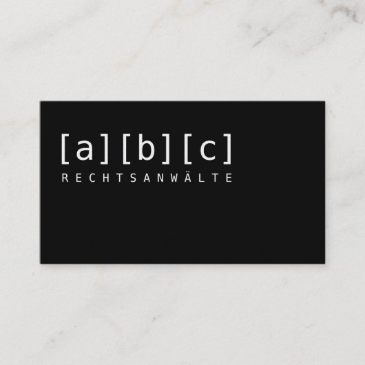 Typo visitekaartjes zwart (Voorkant)