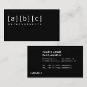 Typo Visitenkarten schwarz Visitekaartje (Voorkant / Achterkant)