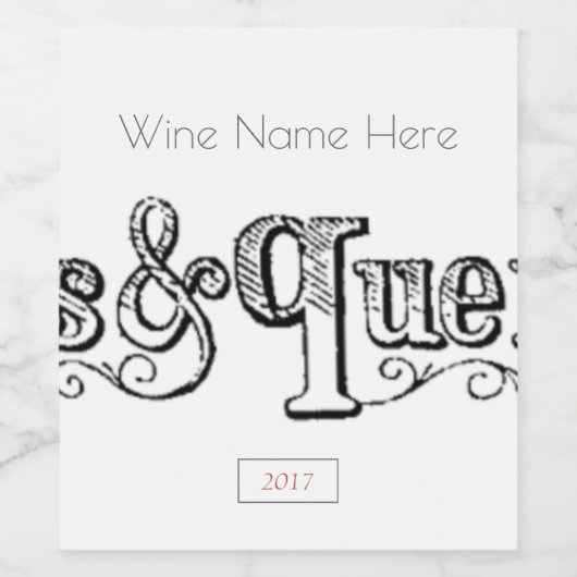 Typograaf voor  notities en query's wijn etiket (Enkel label)