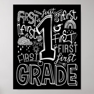 Typografie 1e klas team student leraar poster