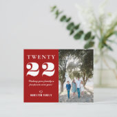 Typografie 22 22-jarige foto briefkaart (Staand voorkant)