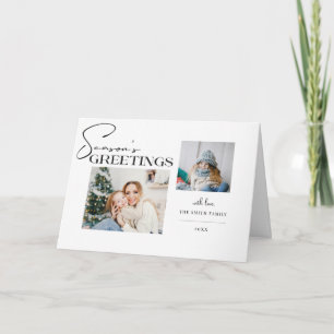 Typografie 2-foto van de groeten van het moderne s feestdagen kaart