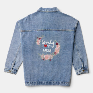 Typografie, aangepast, bloem mooie moeder denim jacket