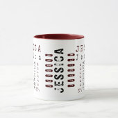 Typografie Aangepaste Herhalende Naam & Monogram Mok (Midden)