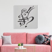 Typografie (Abstracte samenstelling) Canvas Afdruk (Insitu (Woonkamer))