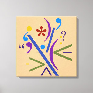 Typografie (Abstracte samenstelling) Canvas Afdruk