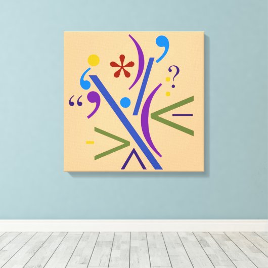 Typografie (Abstracte samenstelling) Canvas Afdruk (Insitu (Houten vloer))