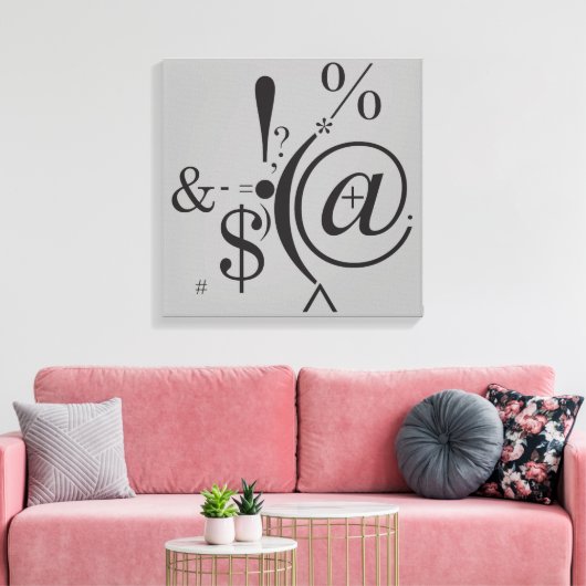 Typografie (Abstracte samenstelling) Canvas Afdruk (Insitu (Woonkamer))