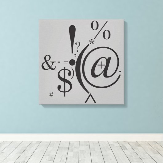 Typografie (Abstracte samenstelling) Canvas Afdruk (Insitu (Houten vloer))