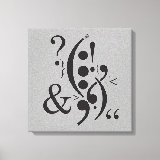 Typografie (Abstracte samenstelling) Canvas Afdruk (Voorkant)