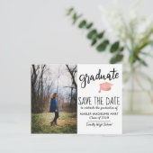 Typografie Afstuderen Pet | De datumfoto opslaan Aankondigingskaart (Staand voorkant)