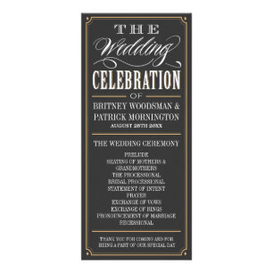 Typografie Art Deco Wedding Programma's