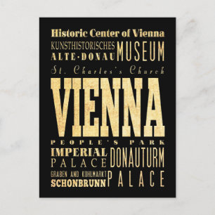 Typografie Art uit de stad Wenen Briefkaart