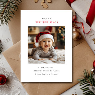 Typografie Baby's eerste kerstfoto Feestdagenkaart
