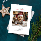 Typografie Baby's eerste kerstfoto Feestdagenkaart