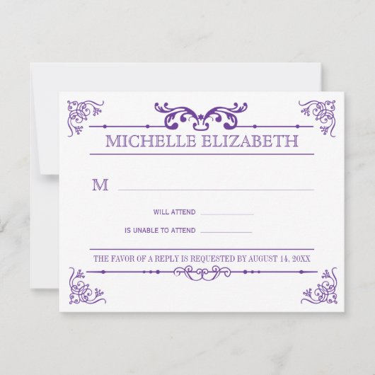  Typografie Bar-Bat Mitzvah Reply RSVP Kaartje (Voorkant)