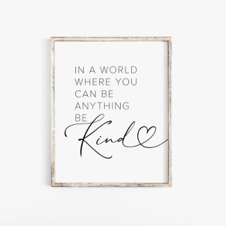 Typografie Be Kind Quote Muurkunst Poster