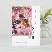 Typografie Bewerkbare rustieke elegante bruiloft Save The Date (Staand voorkant)