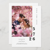 Typografie Bewerkbare rustieke elegante bruiloft Save The Date (Voorkant / Achterkant)