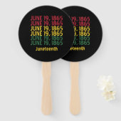 Typografie Black History 19 juni 1865 Juneteenth Handwaaier (Voorkant en achterkant)