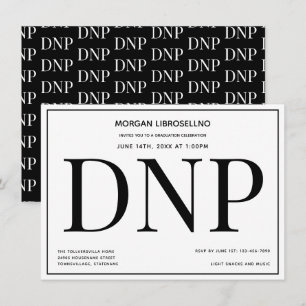 Typografie Black White DNP Graduparty Kaart