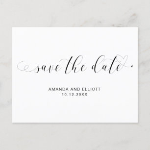 Typografie Black White Save the Date Aankondigingskaart