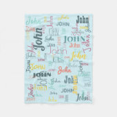 Typografie Blue Baby Fleece Deken (Voorkant)