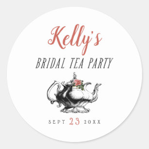  Typografie Bridal Tea Party Favor Label