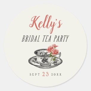 Typografie Bridal Tea Party Favor Label