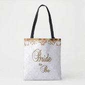 Typografie Bride in wit en goud Draagtas (Voorkant)
