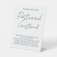 Typografie briefkaart gastenboek bruiloft bord