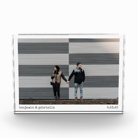 Typografie-bruiloft met een minimale schrijfmachin fotoblokken (Voorkant)