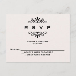  typografie bruiloft RSVP kaarten