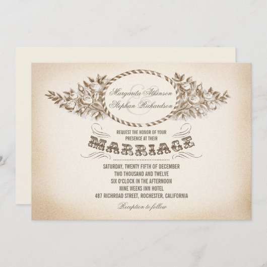 typografie bruiloft uitnodigingen (Voorkant / Achterkant)