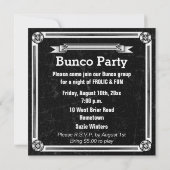 Typografie Bunco Invite Kaart (Achterkant)