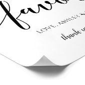 Typografie Calligrafie Huwelijksgunsten Bord | Zwa Poster (Hoek)