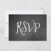 Typografie Chalk Board Wedding RSVP Card Kaartje (Achterkant)