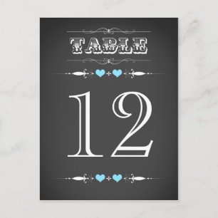 typografie Chalkboard Table Number Kaart