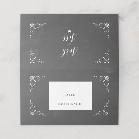  typografie Chalkboard Wedding (Buitenkant ongevouwen)