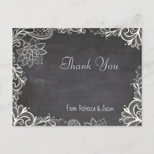  typografie Chalkboard Wedding dank u Briefkaart (Voorkant)