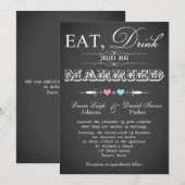 Typografie Chalkboard Wedding Invite 11 Kaart (Voorkant / Achterkant)