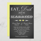  typografie Chalkboard Wedding Invite 4 Kaart (Voorkant / Achterkant)