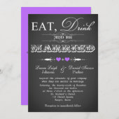 typografie Chalkboard Wedding Invite 8 Kaart (Voorkant / Achterkant)