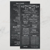 Typografie Chalkboard Wedding Programs 2 Maids Hon Programma (Voorkant / Achterkant)