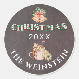 Typografie Christmas Party Favoriet Ronde Sticker