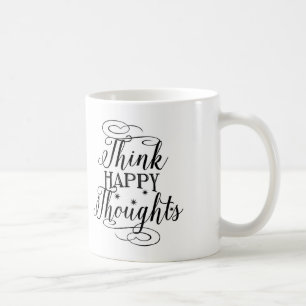 Typografie Coffee-Mok, denk Happy Thoughts Koffiemok
